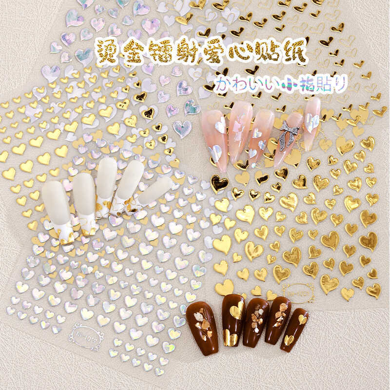 Genuíno estilo auspicioso dourado 3d manicure adesivos DIY adesivos de unhas bonito cobra INS amor manicure adesivos