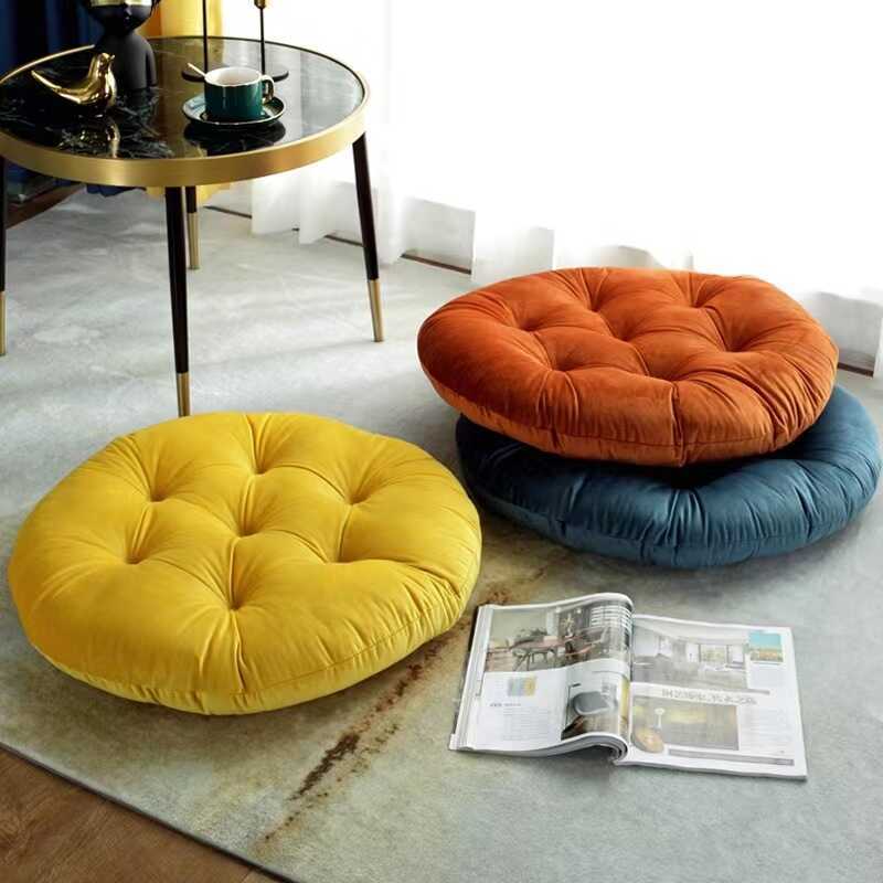 Imagem Almofada Futon de veludo holandês, almofada de chão espessada, quente, meditação, quarto doméstico, redondo, lindas náde