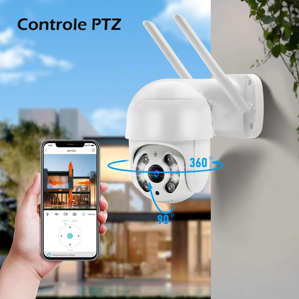 Câmera de Segurança Wi-Fi Full HD com 2 Antenas | Visão Noturna e Monitoramento Remoto