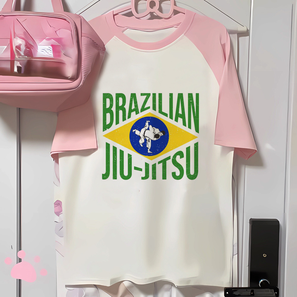 Bjj Jiu Jitsu t Camisa Feminina Universidade Gráfico Grunge Clássico anime 2000s 2000s 2000s Gótico harajuku Psicodélico