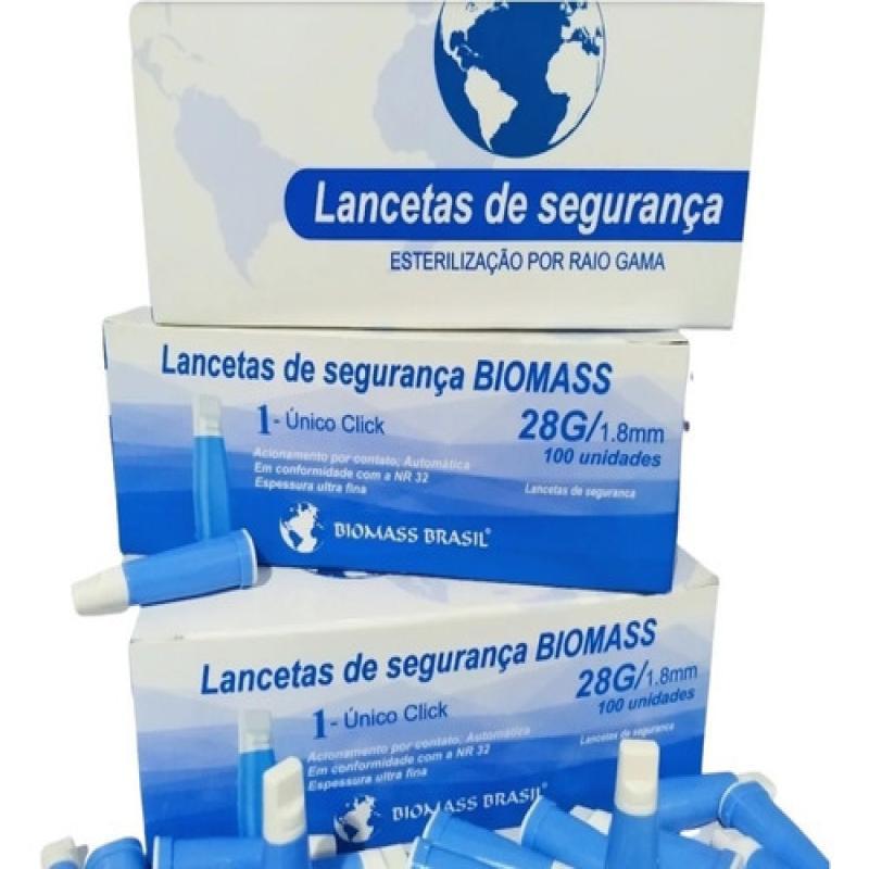 Lanceta Automática de Segurança pra Teste de Glicemia 28G c/100