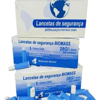 Lanceta Automática de Segurança pra Teste de Glicemia 28G c/100