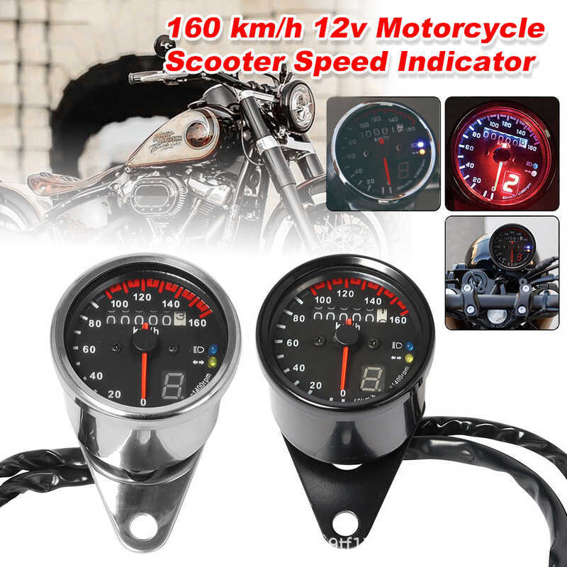 Instrumento Automotivo , Odômetro Com display De Engrenagem Modificado Para Motocicleta Retrô , Medidor LED Elétrico uni
