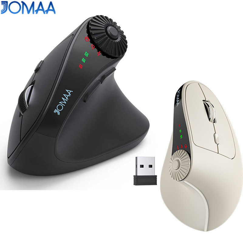 JOMAA Mouse Vertical Sem Fio Para Mão Direita Com Botão De Ajuste Bluetooth Ratos Ergonômicos Computador Laptop Tablet W