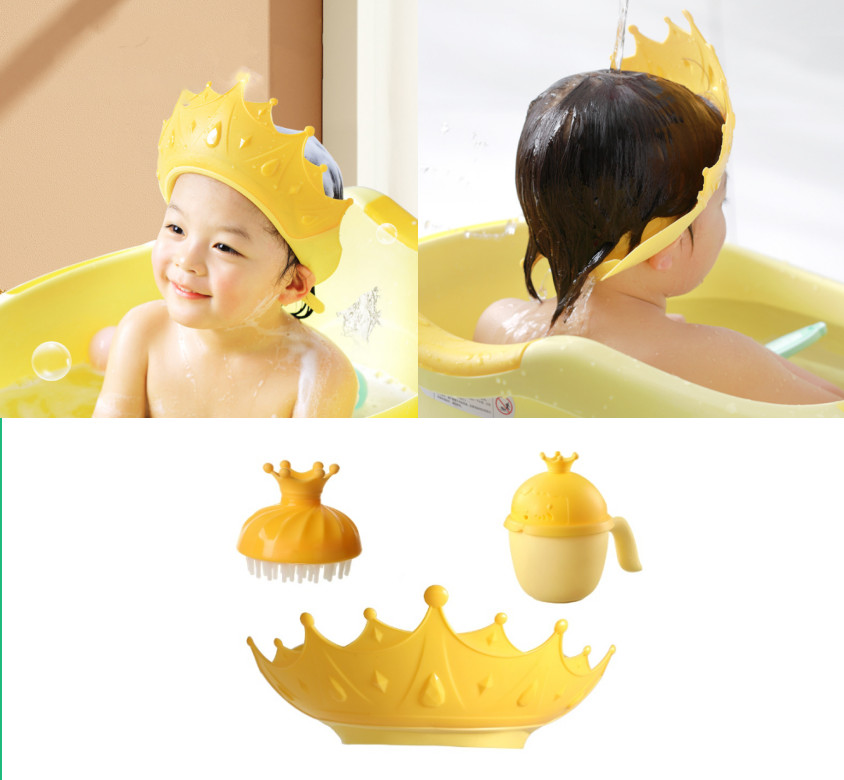 Chapéu De Lavagem De Cabelo Ajustável Para Crianças Proteção De Ouvido Chuveiro De Banho Seguro Proteger Capa De Cabeça