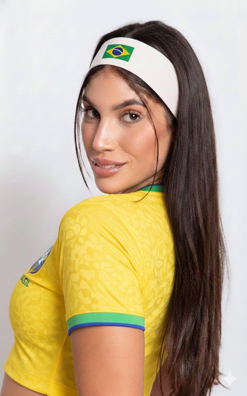Faixa de Cabelo Esporte e Fitness Academia Feminino e Masculino Tiara Bandeira Brasil
