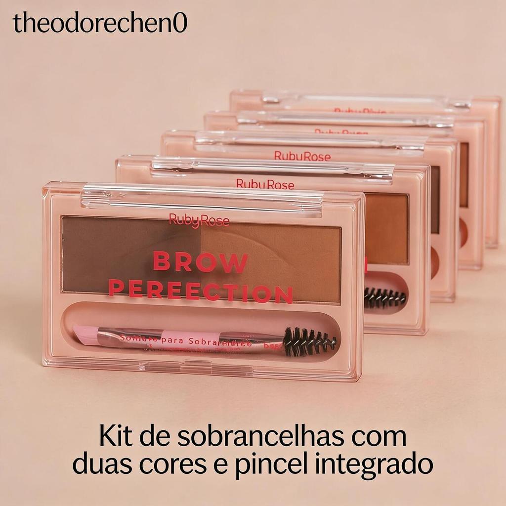 Paleta Duo de Sombras Para Sobrancelhas Brow Perfection RUBY ROSE - Linha Rosa HB-E2501