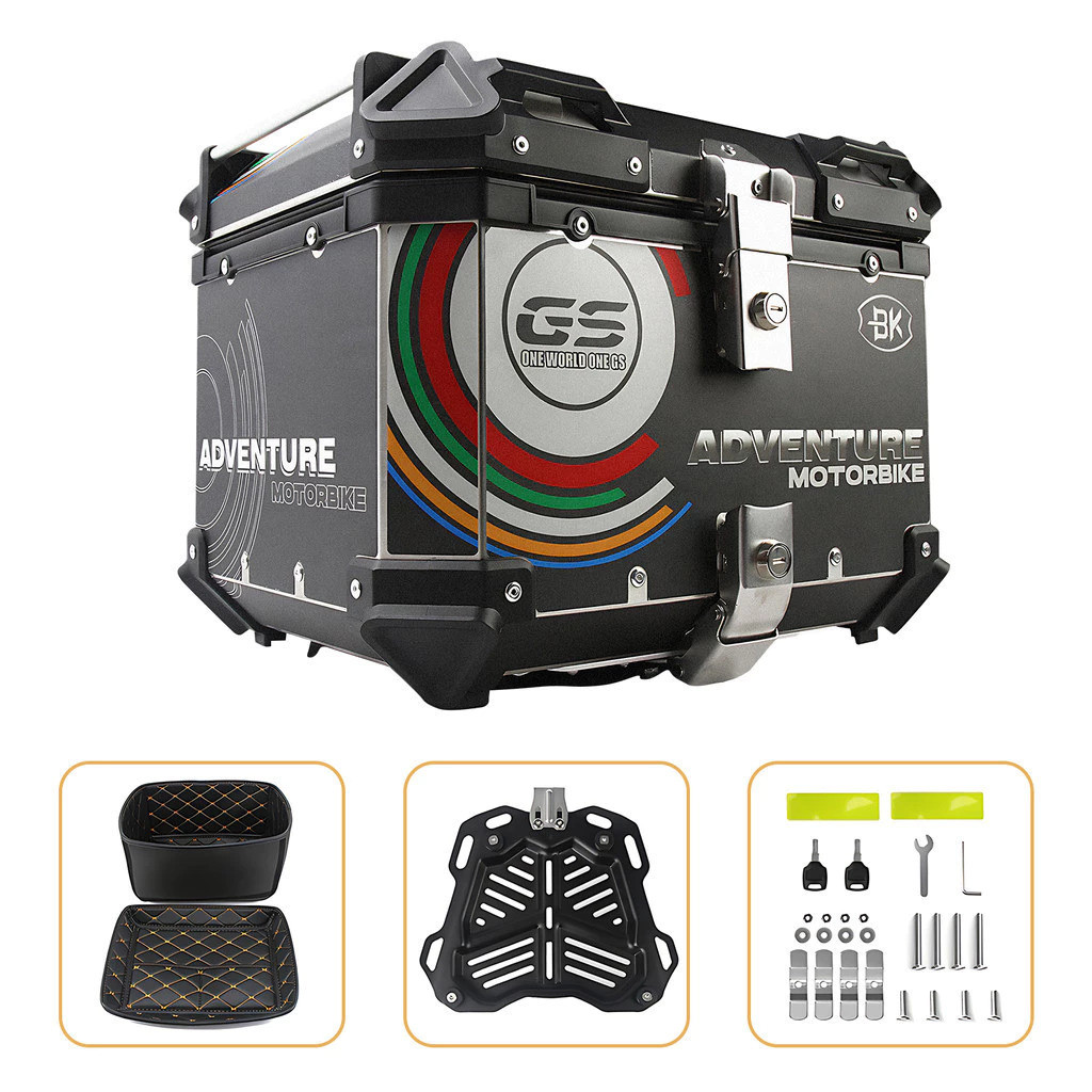 Bau Alumínio Traseiro 45/65 Litros Top Case Caixas E Baús Para Motocicletas em Oferta na Shopee