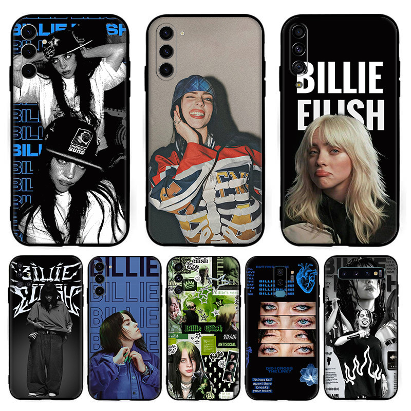 Capa Para Samsung A14 A15 A16 A20 A30 A20S A21 A21S A22 A23 A24 A31 Preta Billie Eilish Macio TPU Silicone De Telefone