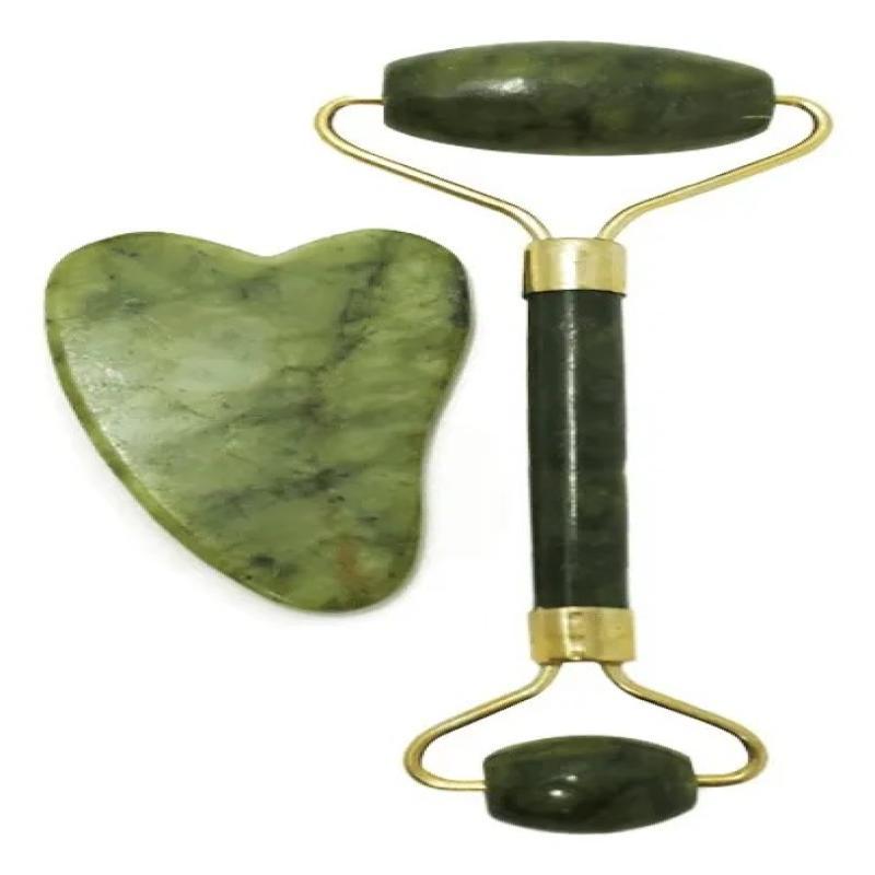 Rolo Massageador Facial Pedra Quartzo [verde Claro