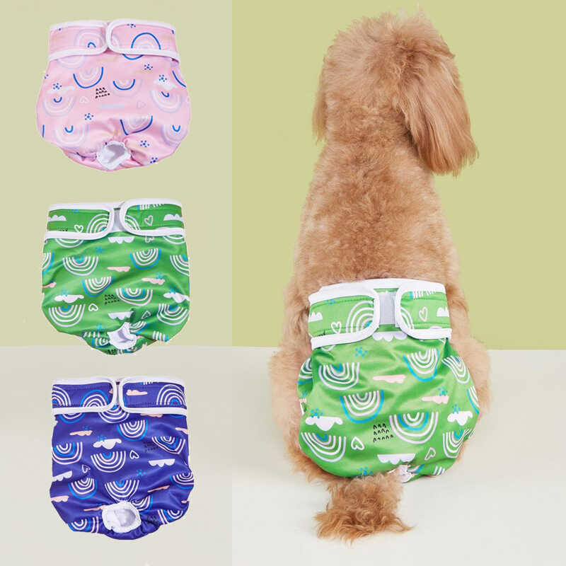 Calças fisiológicas cadela fraldas laváveis fraldas Pet cão tia calças menstruação Anti-assédio calças de segurança