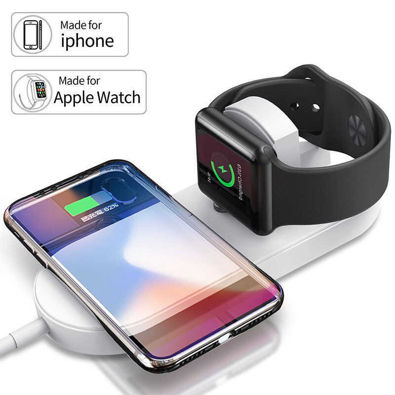 Assista ao carregador sem fio dois em um para celular adequado para carregador sem fio Apple Watch