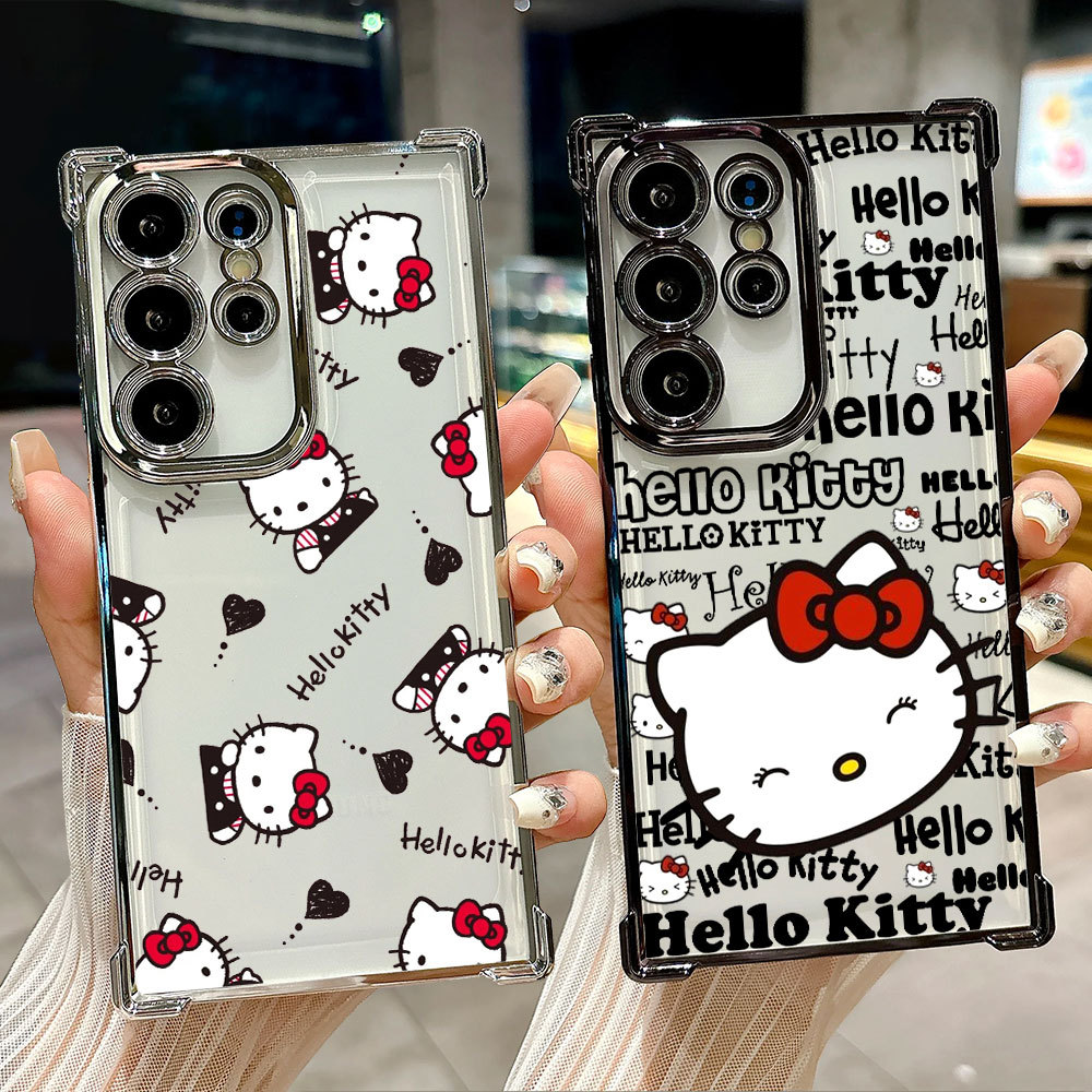 Hello Kitty Anime Capa Transparente Para Samsung S26 S25 S24 S23 S22 S21 Ultra S25FE Plus S26EDGE A57 A37 De Telefone Re