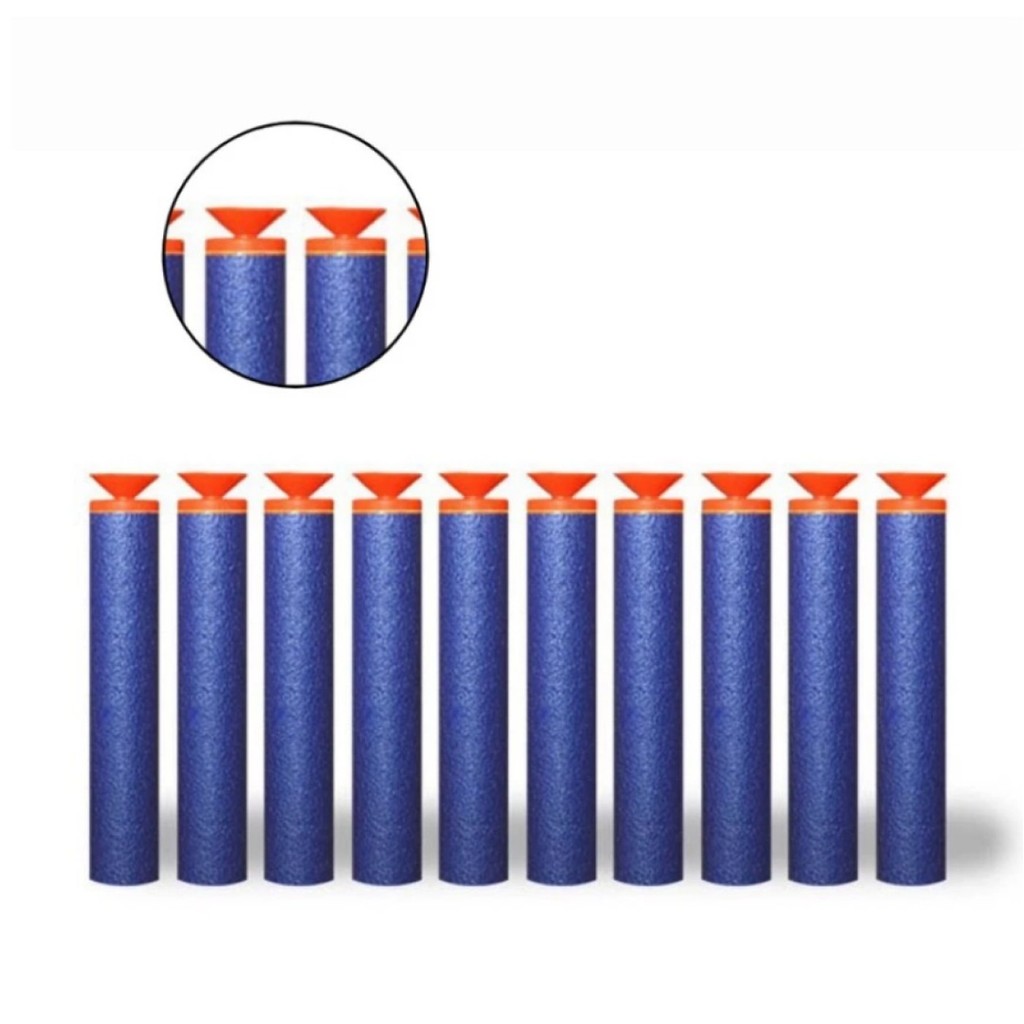 10 Refil Munição Dardos Bala Eva Compatível Com Nerf