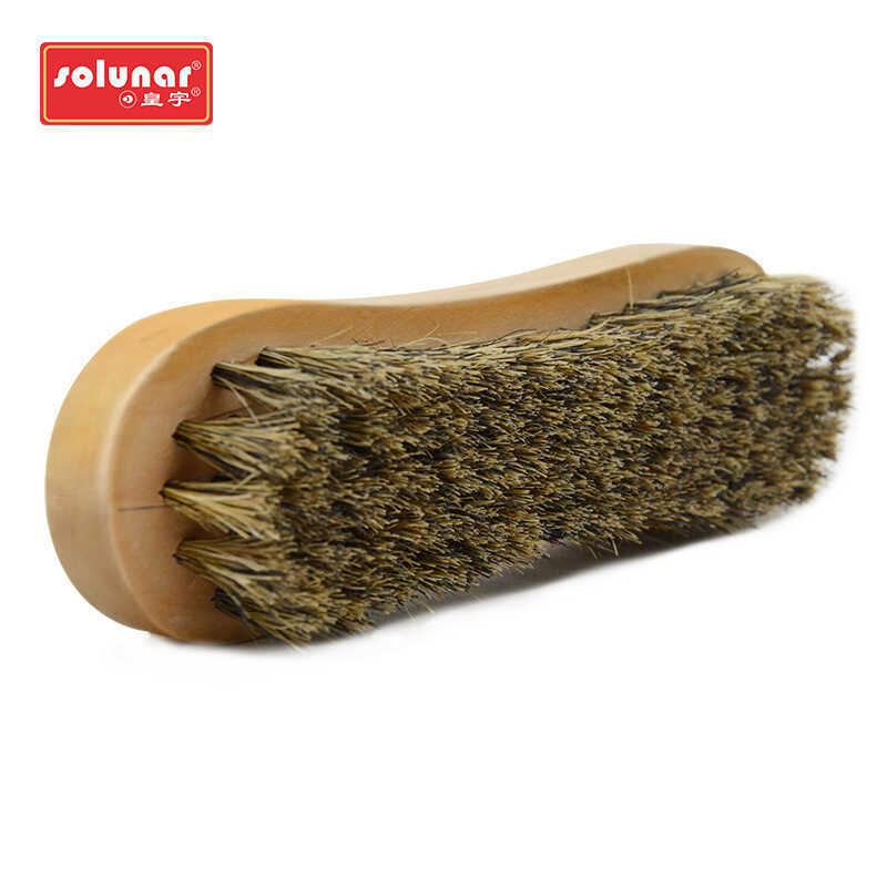 Huangyu Escova de madeira Escova de crina de cavalo Escova de polimento de sapato Brilho de sapato Escova de lavagem de 