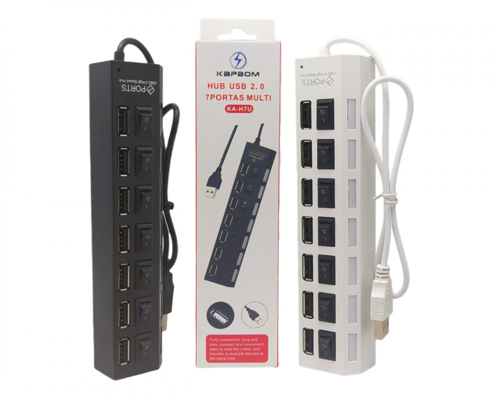 Cabo Extensor Adaptador Hub USB com 7 Portas Kapbom KA-H7U