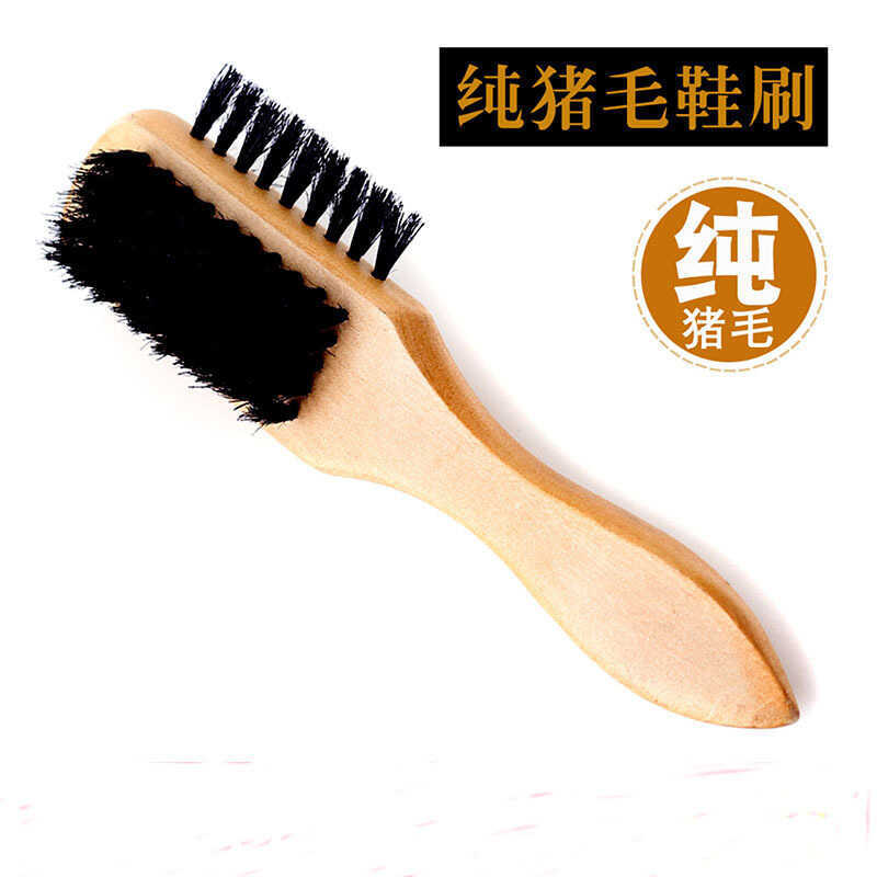 Frete grátis escova de polimento de sapato de cerdas dupla face cerdas macias não machucam escova de sapato cabo de made