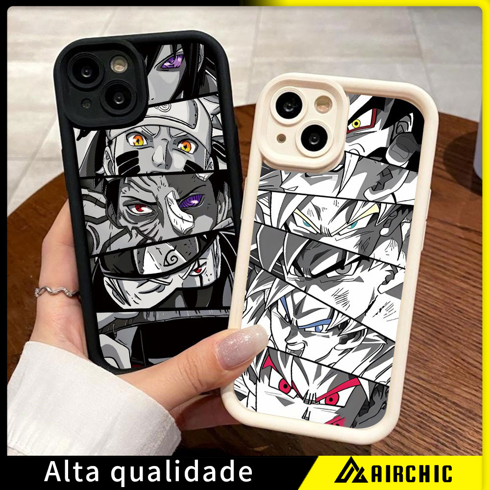 Capinha Para iPhone 13 17 11 16 15 Pro Max 15Plus 14 13 12 11Pro XR Olhos de Dragon Ball de Naruto Capa Macia De Case