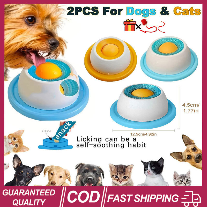 2 Pçs Pet Lamber Esteira Brinquedos Iogurte Lambendo Placa Alimentador Lento Para Cães E Gatos-Tigela Interativa Do Lanc