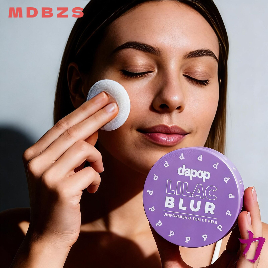 Dapop Pó Compacto Matizante Lilac Blur DP2381 – Efeito Suave, Controle de Oleosidade e Iluminação Natural