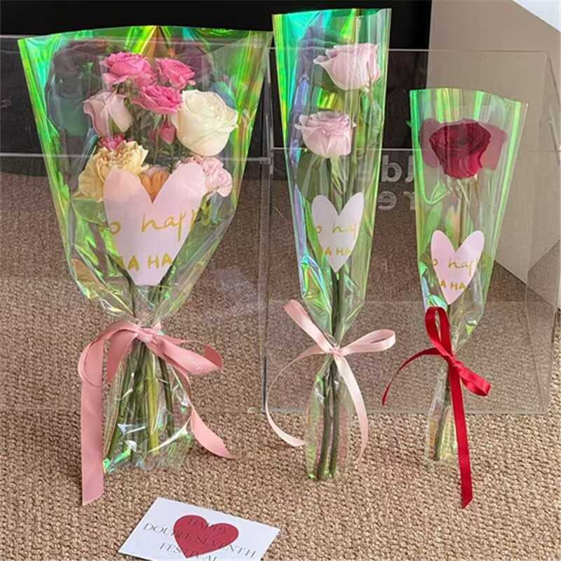 Sinfonia desejo único saco de papel de embrulho de flores filme Laser à prova dwaterproof água sinfonia vários sacos diy