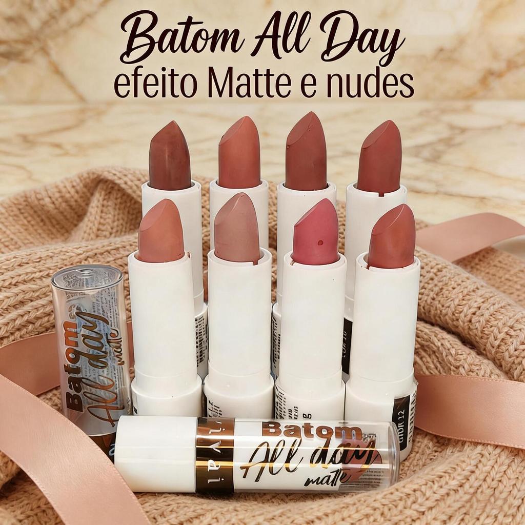 Batom Matte Vivai All Day - 8 Cores Nudes, Acabamento Natural 3114.1.2 em Oferta na Shopee