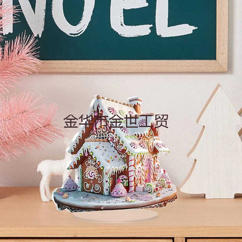 Decoração acrílica de natal decoração de mesa com Base natal iglu doces decoração de escritório