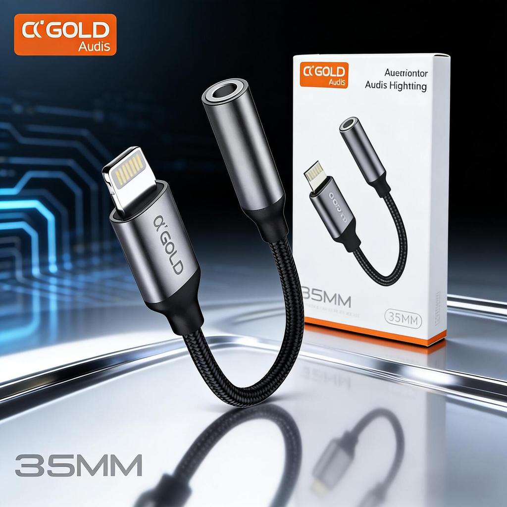 Adaptador A'Gold de Lightning para Fones 3.5mm | CBA-12 - Uso em Apple em Oferta na Shopee