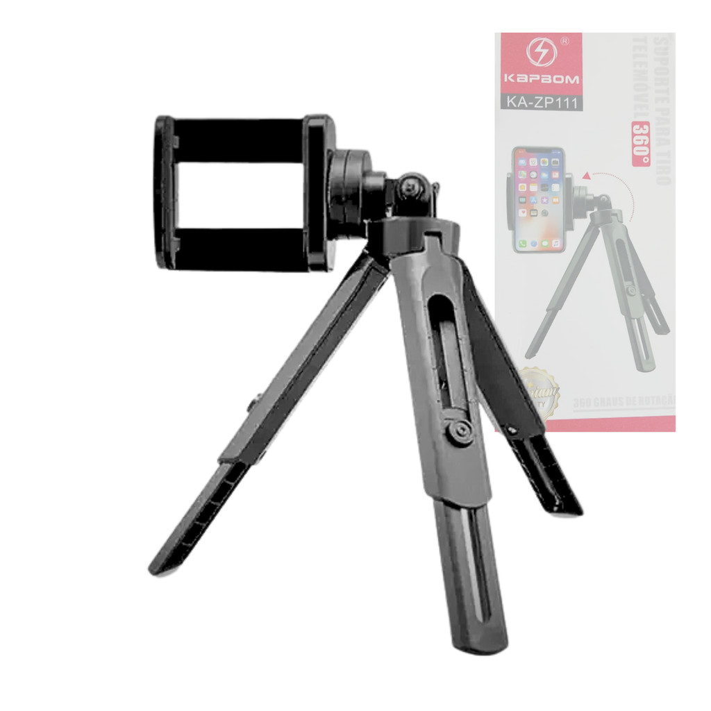Suporte para Celular com Tripé Resistente Rotação 360° Universal KA-ZP111