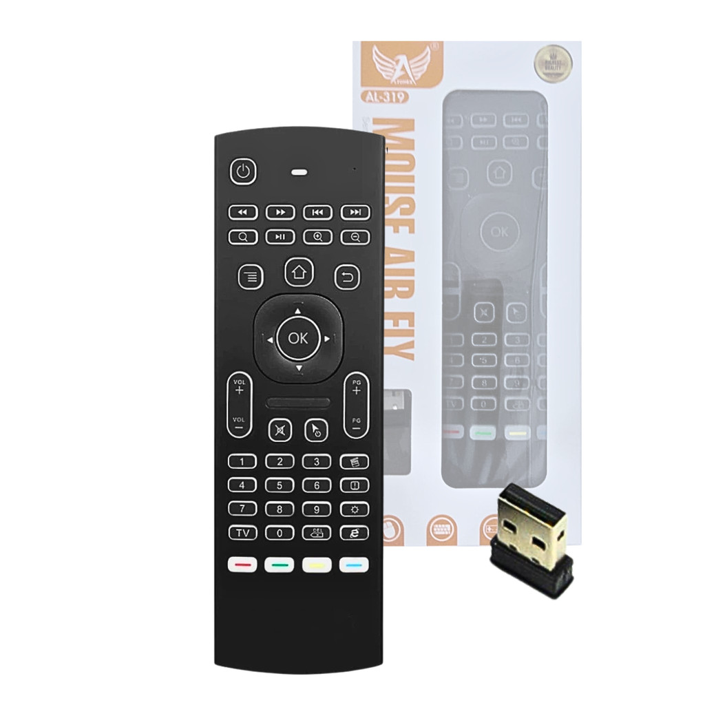 Controle Air Mouse 2.4g com Sensor e Teclado | Compatível com Smart TV Android