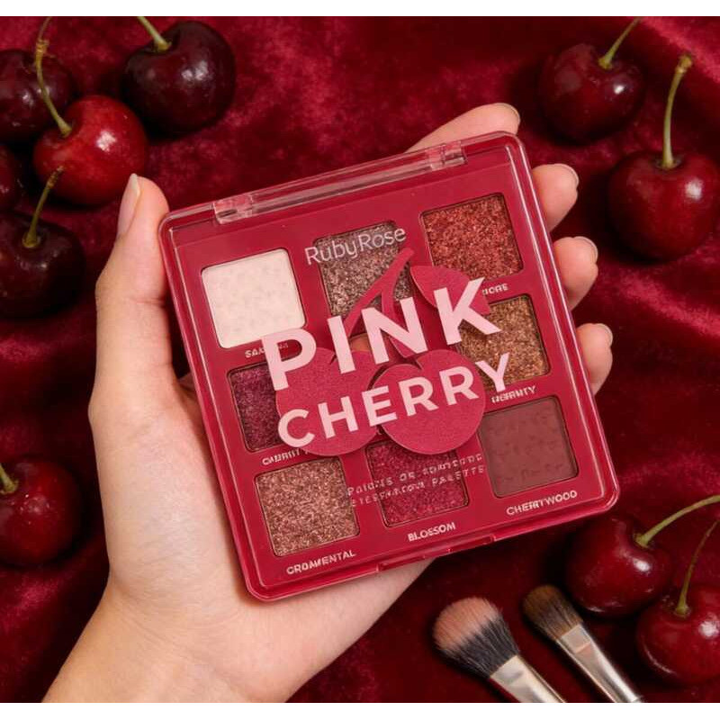 Paleta de Sombras Pink Cherry Ruby Rose | 9 Cores Vibrantes Alta Pigmentação Cruelty-Free HB-E2202