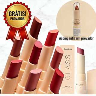 Kit com Provador: Batom Creamy Matte Glass Ruby Rose e Versão para Experimentar HB F567+ em Oferta na Shopee