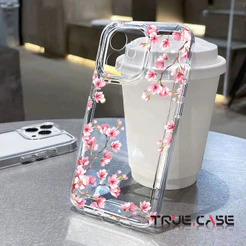 Galhos de cerejeira doce Capinha Capa de Transparente Para iPhone 11 14 15 16 12 17 13 pro max 7/8 plus produto em alta