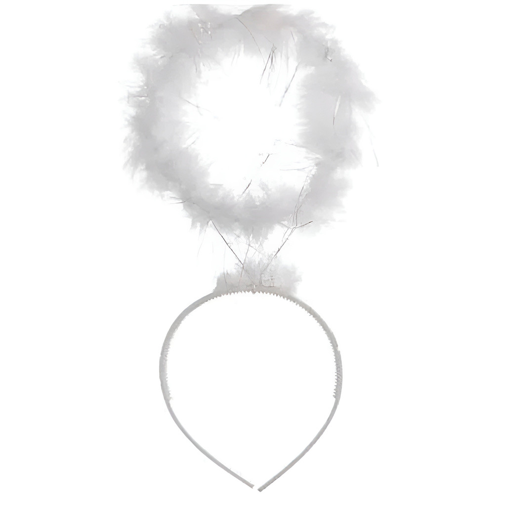 Tiara Auréola De Anjo Suspensa Com Plumas PRETA Cosplay