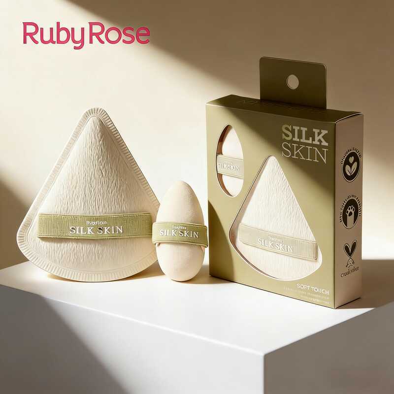 Esponja para Maquiagem Silk Skin – Ruby Rose - Textura macia HB-A7001