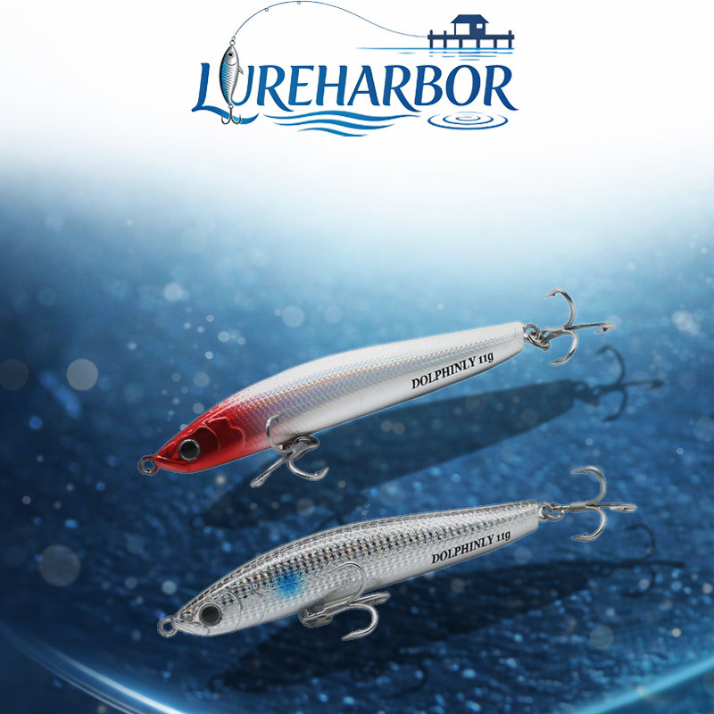 LUREHARBOR Long Shot Lápis Submerso Tremendo Lápis Submerso Isca Falsa Pesca Pequena Levada Mullet Artefato Peixe Baía B