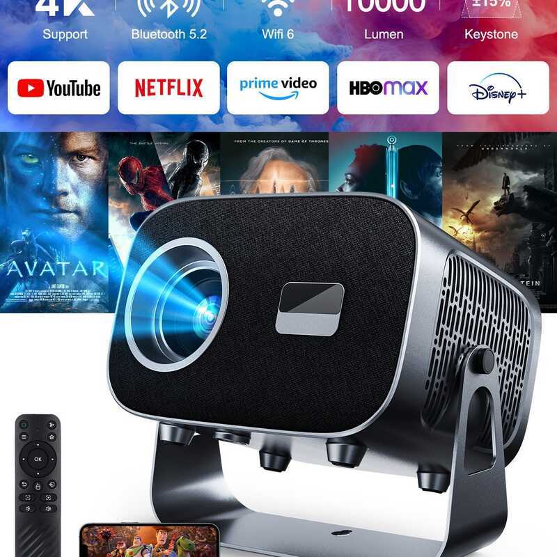 Projetor Android A10 Projetor portátil Projetor 4K Projetor inteligente