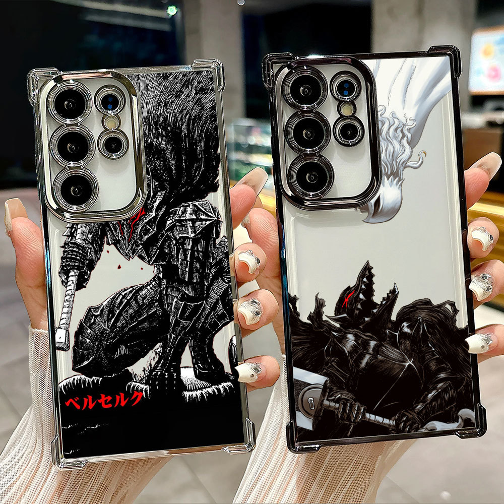 Anime Berserk Guts Capa Transparente Para Samsung S26 S25 S24 S23 S22 S21 Ultra S25FE Plus S26EDGE A57 A37 De Telefone R