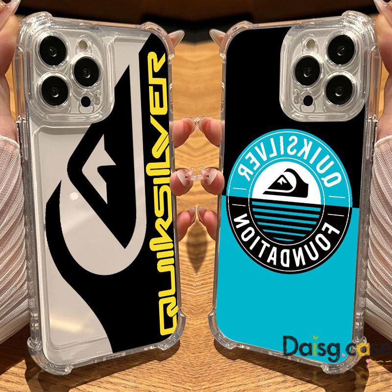 Luxo Surf E Skate Quiksilver Capa De Silicone Transparente Para iPhone 17 16 15 14 13 12 11 Pro Max 7/8 Plus