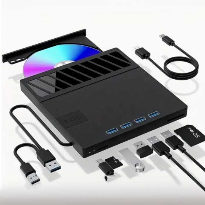 3.0 unidade óptica USB externa 7 em 1 móvel DVD/CD gravador de gravação multifuncional TYPE-C computador externo Univers