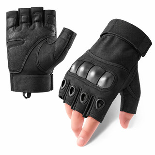 Luva Tática Militar Meio Dedo (COR PRETA) - proteção para ciclismo, trilhas, pesca, escalada, etc.