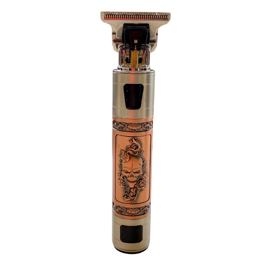 Maquina De Cortar Aparador De Cabelo Profissional Barbeiro Caveira Barbeador Eletrico Retro Esculpida Cabeça T