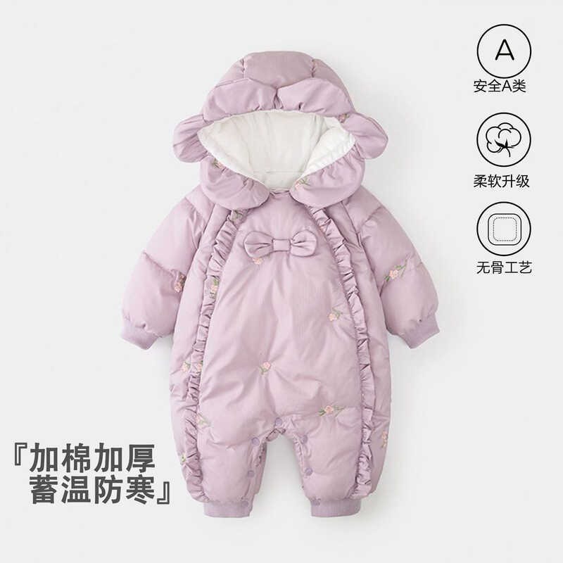 Roupas de bebê outono inverno algodão engrossado roupas de passeio 2g algodão macacão de bebê quente com capuz roupas de