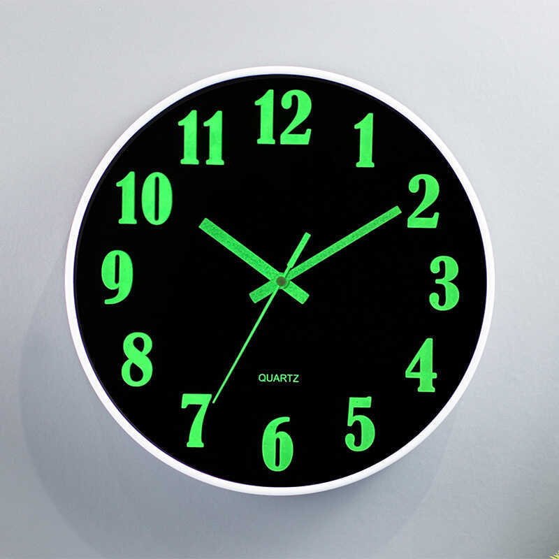 40cm relógio luminoso relógio de parede sala de estar simples relógio de parede mudo relógio de quartzo fixado na parede