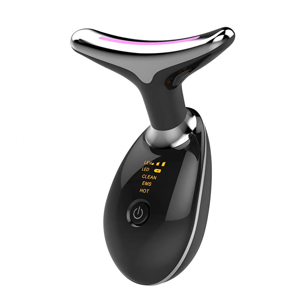 Massageador Facial Elétrico Pescoço Face Firmeza USB Cor:Preto