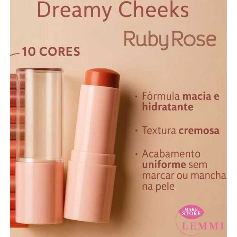 Blush Stick Facial Em Bastão Dreamy Cheeks Ruby Rose  HB-M01