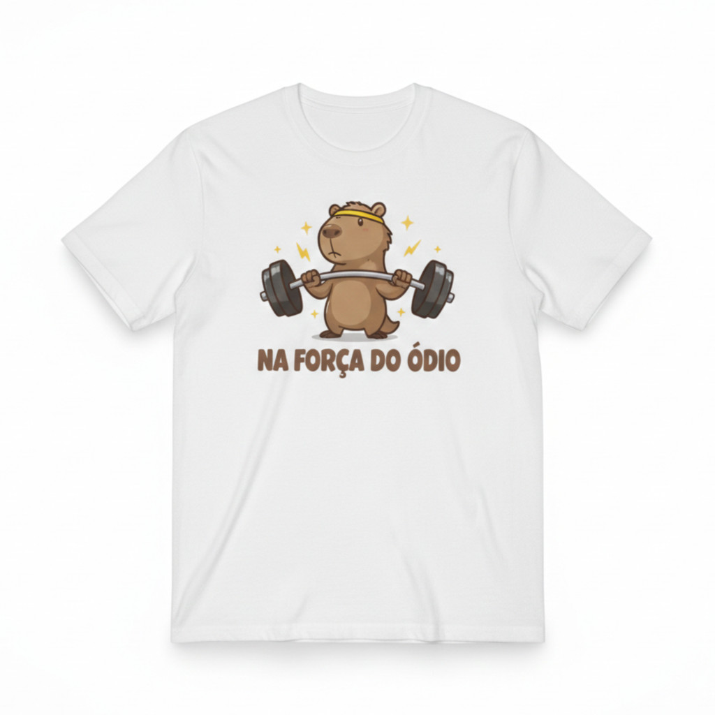 Camiseta Oversized Academia Feminina - "Na Força do Ódio" - Frases Divertidas e Conforto Streetwear