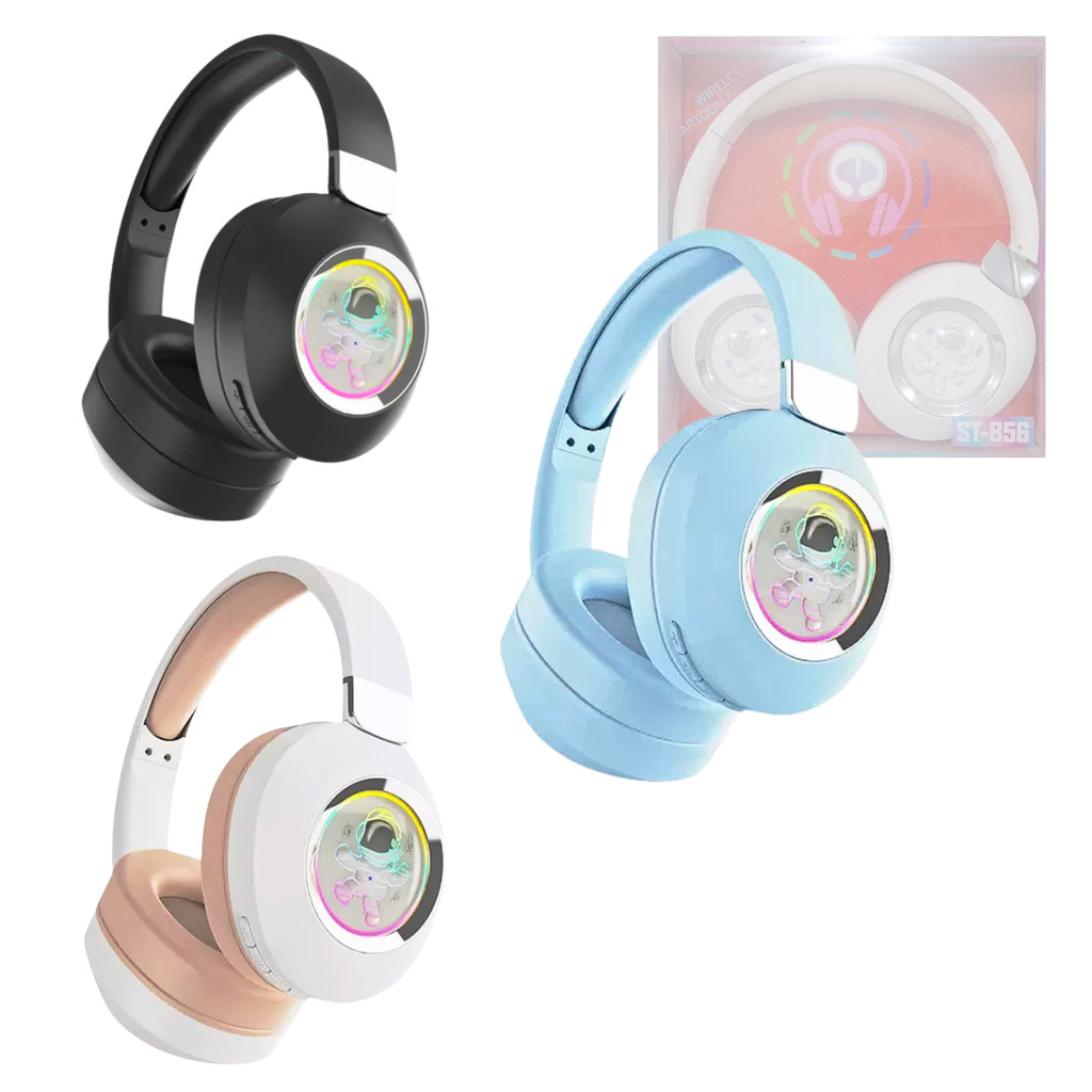 Fone de Ouvido Bluetooth Wireless Desenhos de ASTRONAUTA com LED ST-856