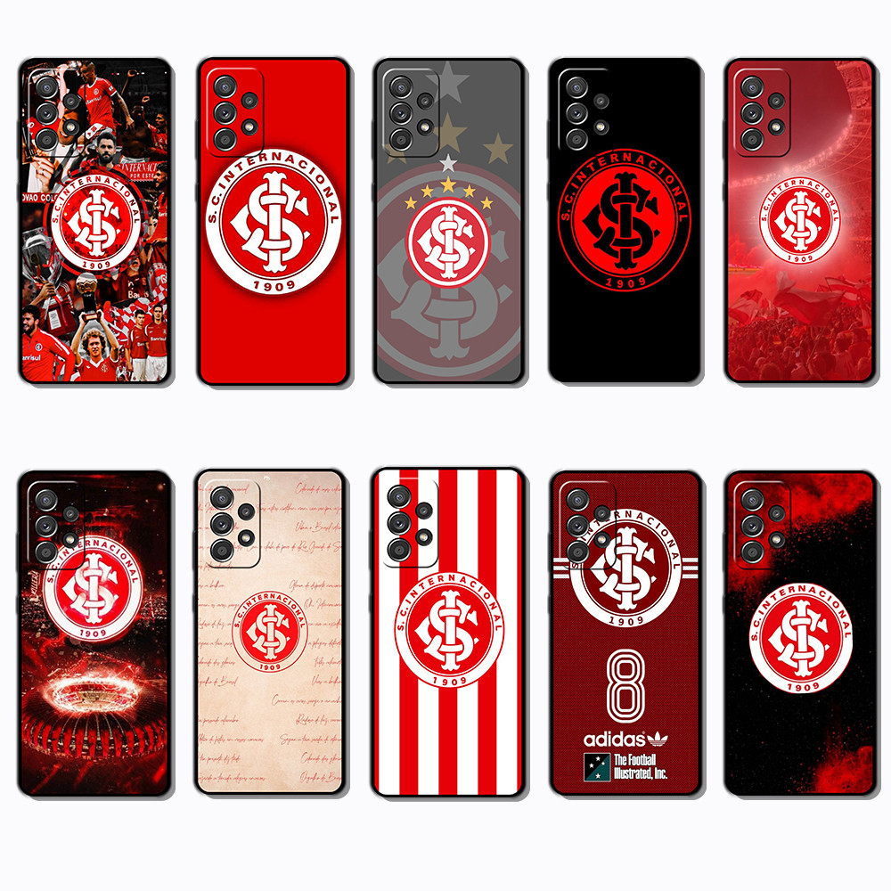 Para Samsung Galaxy A13 A23 A32 A33 A52 A53 A72 A73 EH10 Esporte Clube Internacional Fino Borda Preta TPU Caso Macio | S