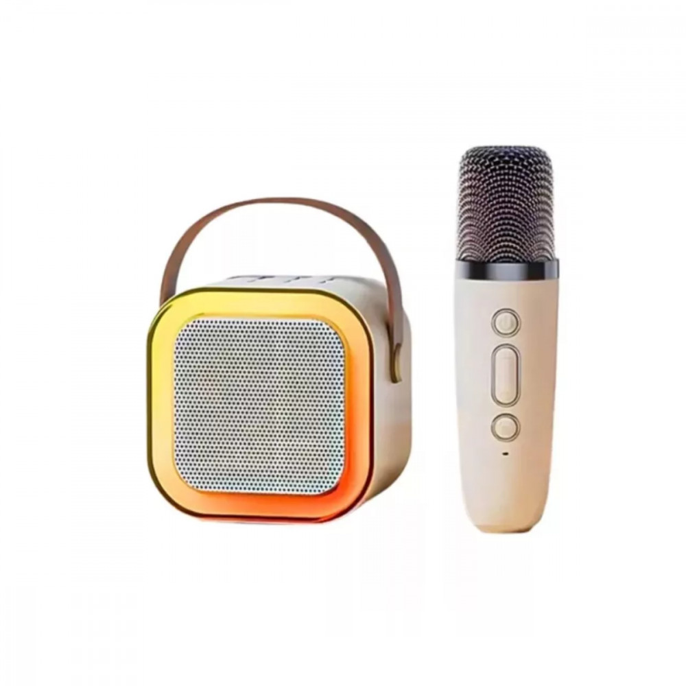 Caixa de Som Bluetooth Karaokê Portátil LED Com Microfone K12 (***DISPONÍVEL SOMENTE 12 ROSA)
